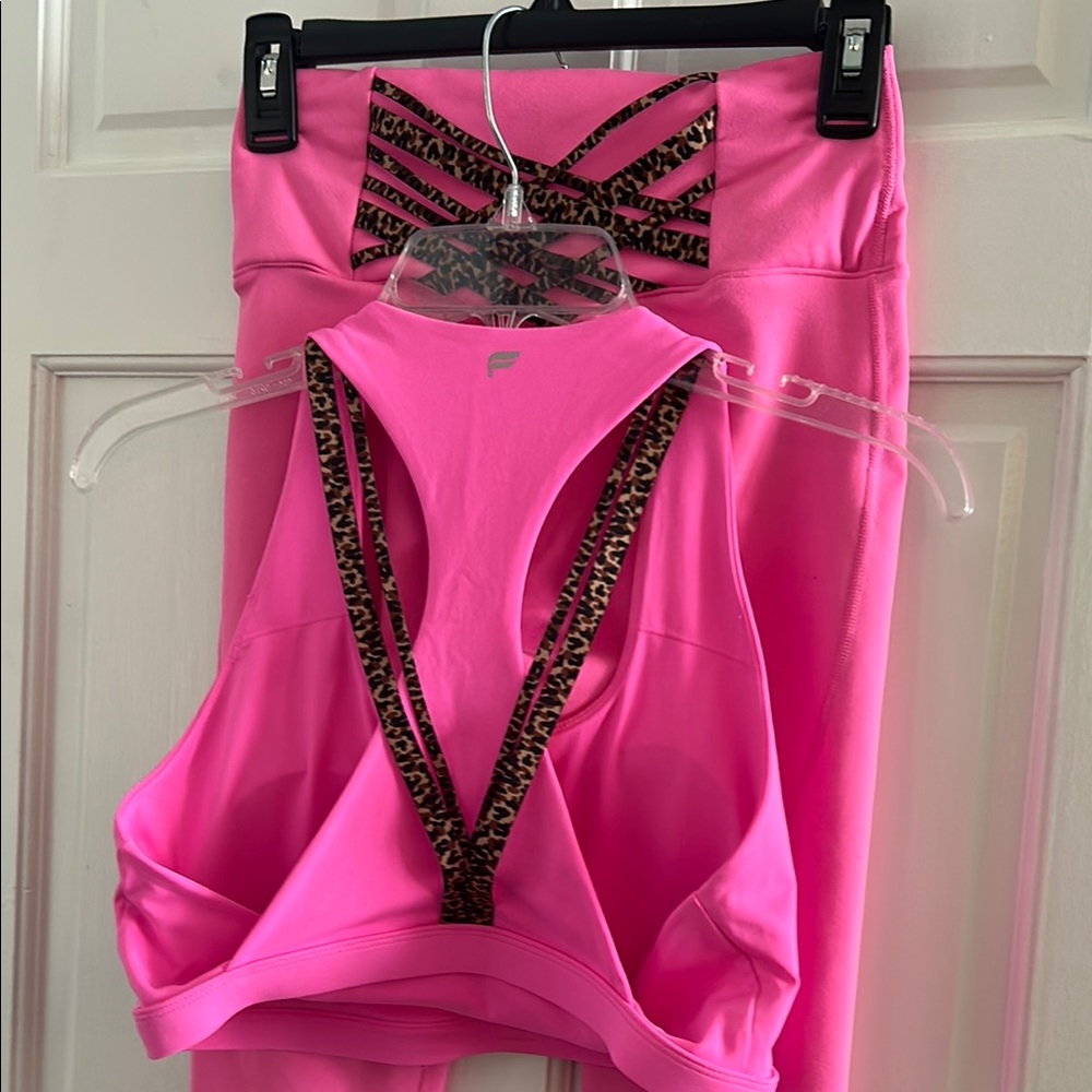 Fabletics Pink and Brown Sports Bra Intimates
